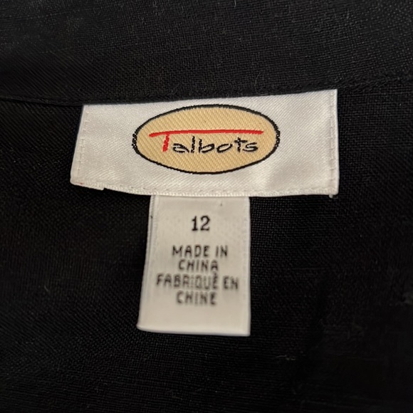 Talbots linen black dress sz 12 - Picture 7 of 8